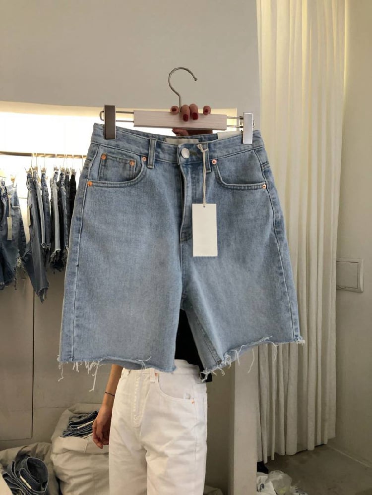 Relaxed Fit Denim Shorts for Women